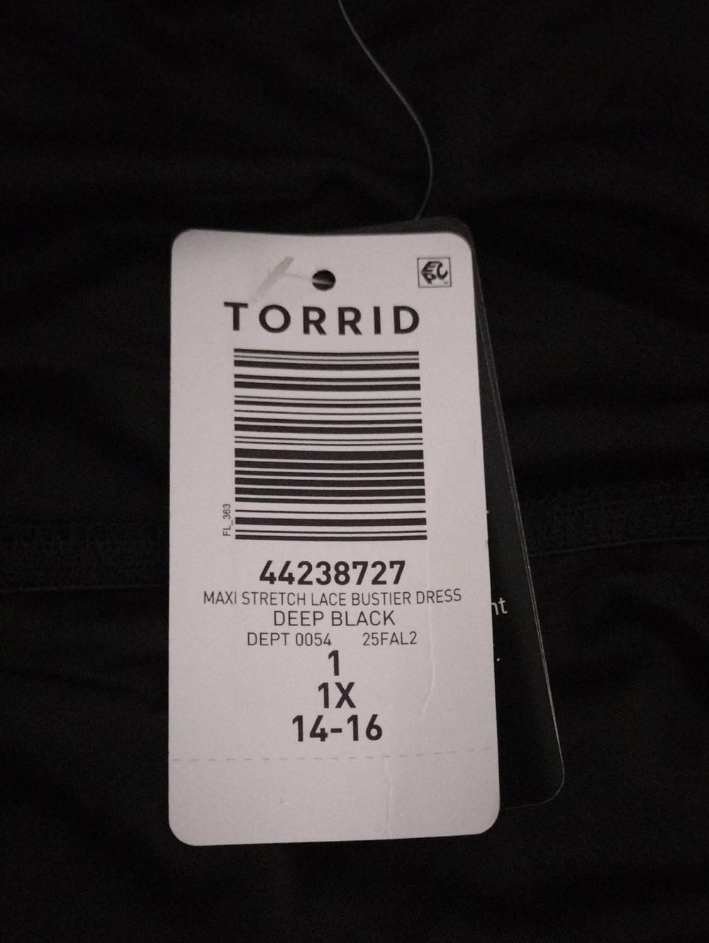 Torrid Maxi Stretch Lace Bustier Dress Deep Black Size 1X - Picture 8 of 16